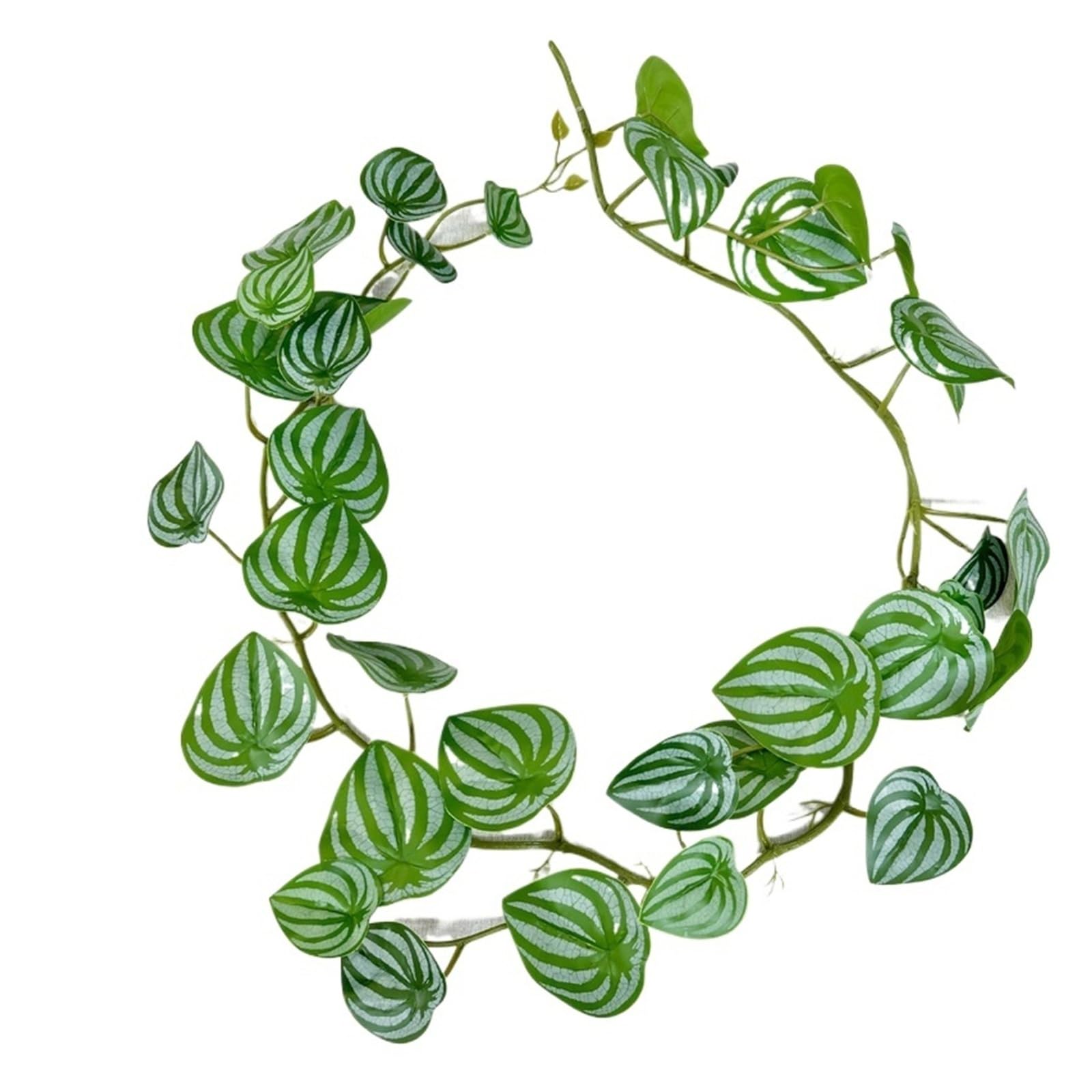 2pcs1.8m Artificial Lens Leaves Silk Plants Vines Floral Auditorium Decoration Simulation Leaf Green Plant Vine(Watermelon leaf)