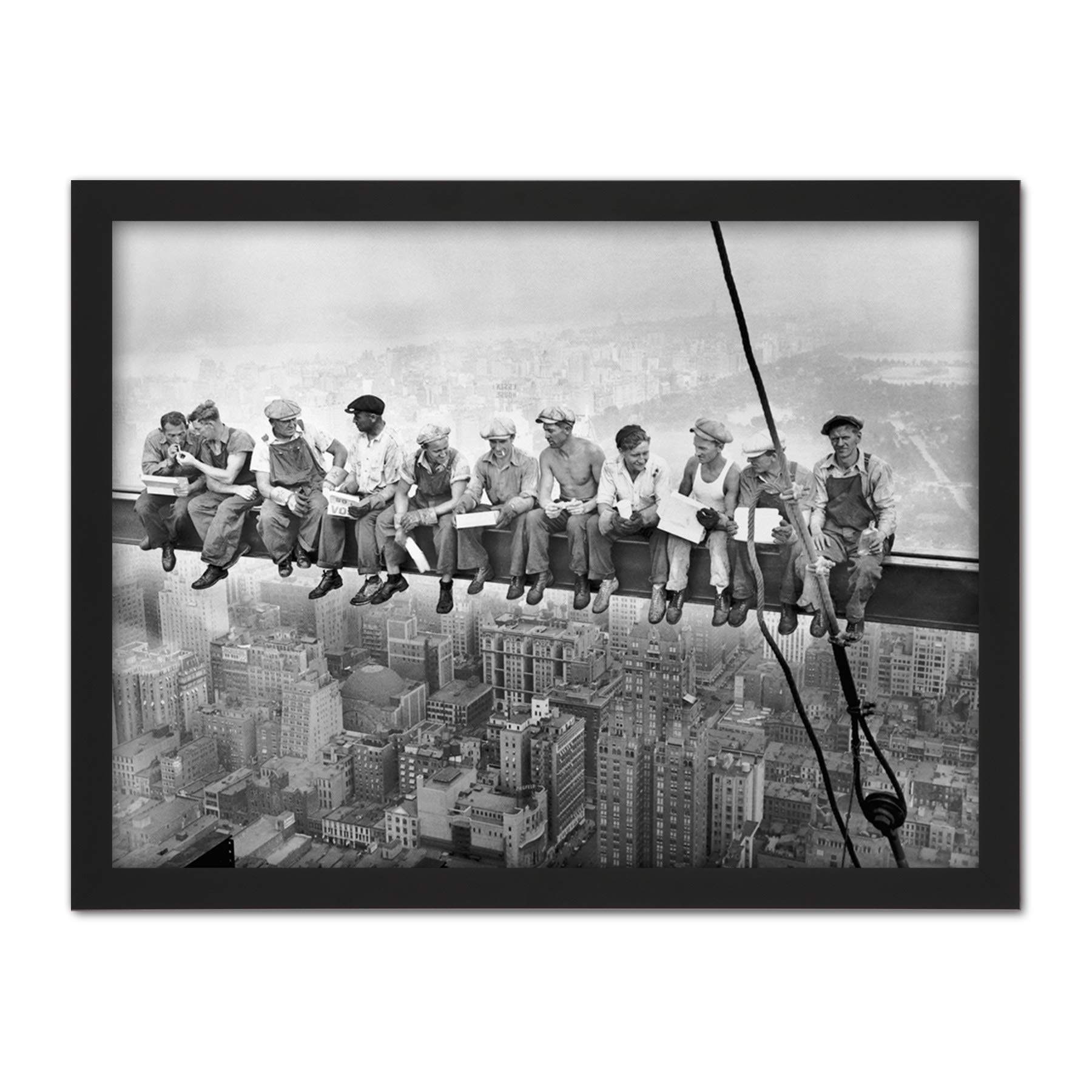 Lunch Atop A Skyscraper New York 1932 Iconic Photo Artwork Framed Wall Art Print 18X24 Inch