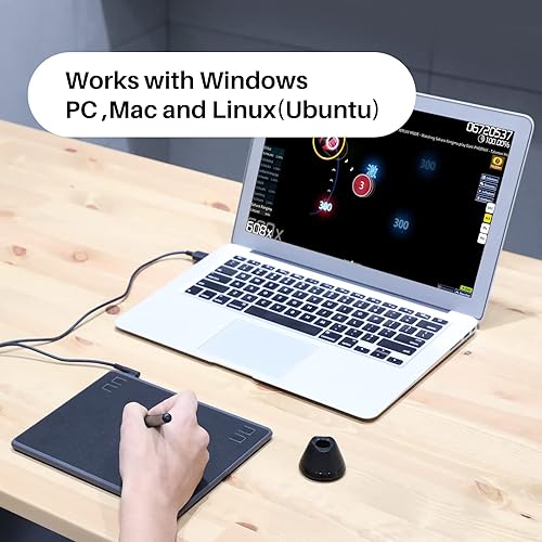 Miniatura 2 de HUION HS64 - Tableta de dibujo digital con lápiz capacitivo sin batería y guante HUION Artist para Linux, Windows, Mac y Android