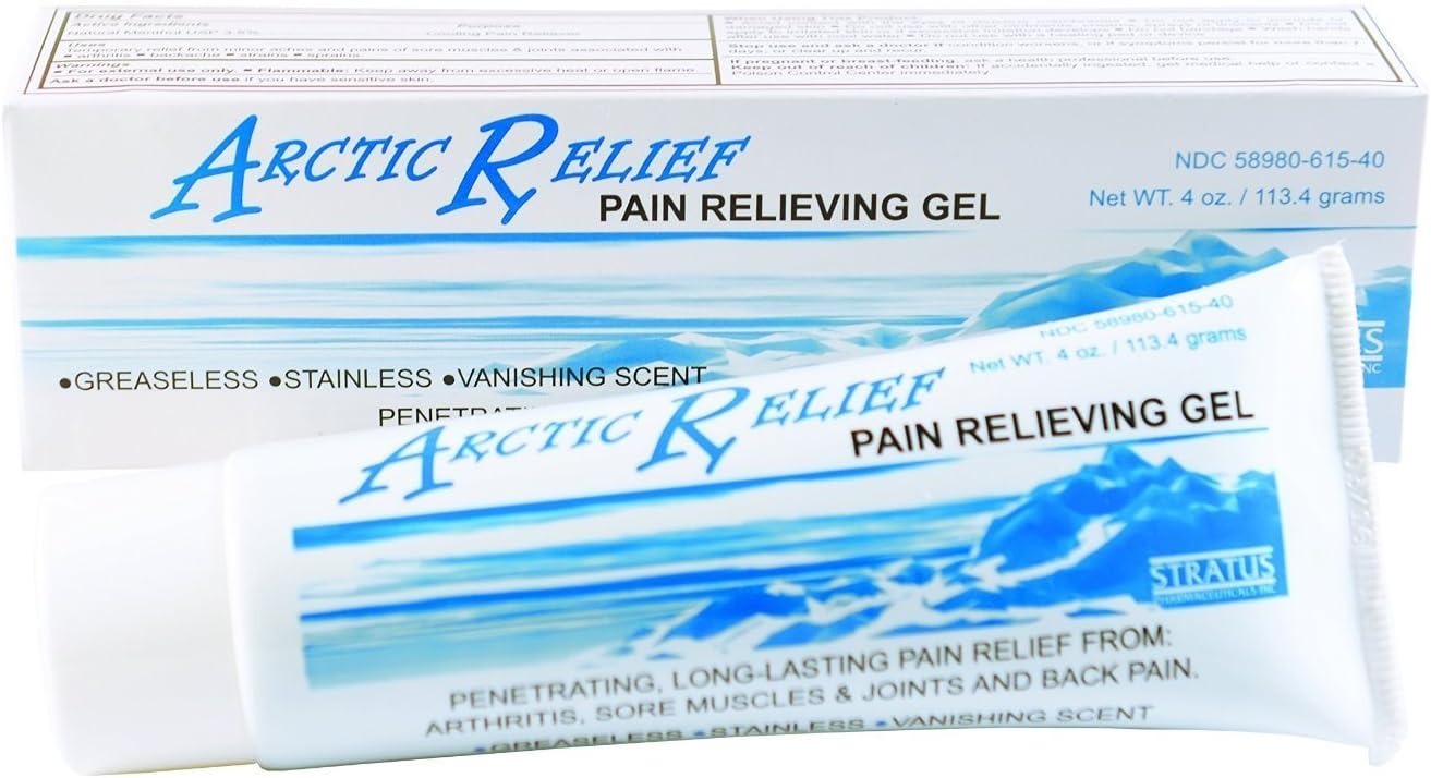 Relief Pain Relieving Gel, Long-Lasting Relief from Arthritis, Sore Muscles, Joints and Back, 3.5% Natural Menthol, 4 OZ - 2 Pack