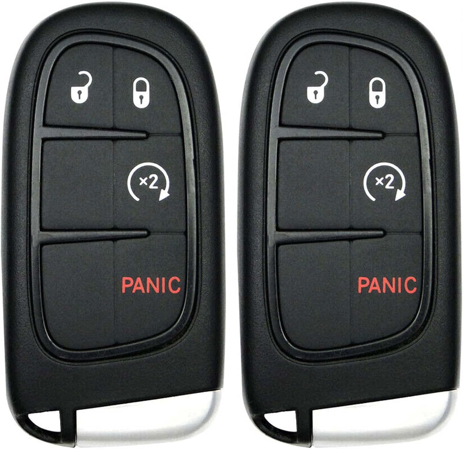 2X New Replacement Proximity Keyless Key Fob Shell / CASE Compatible with & Fit for RAM & Jeep (No Electronics or Chip Inside)