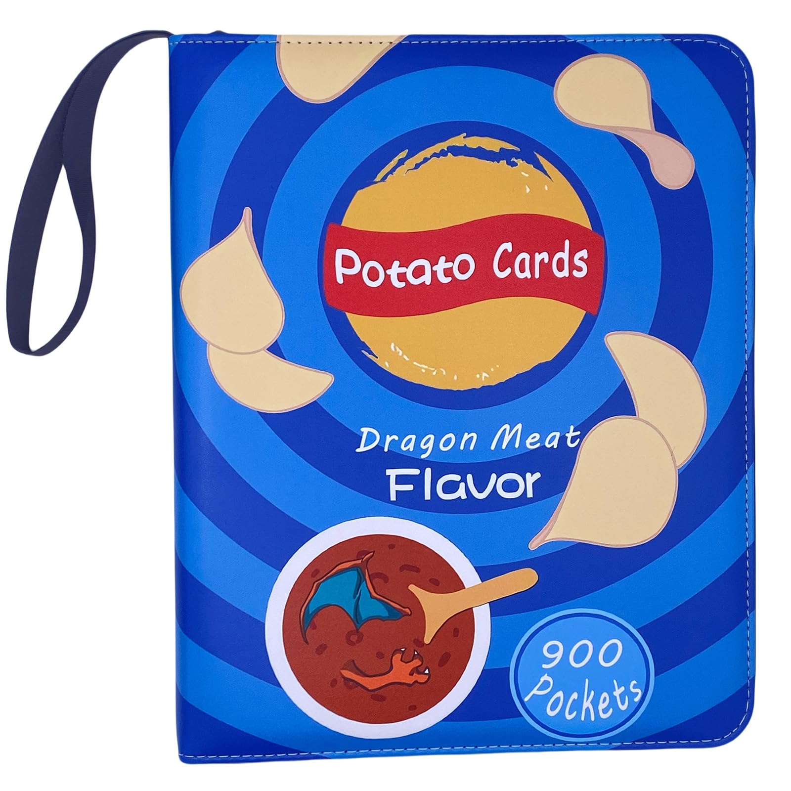 Trading Card Binder Album, 900 Pockets, 50 Removable Sleeves, 3-Ring Zipper, 9-Pocket Pages (Blue 900)