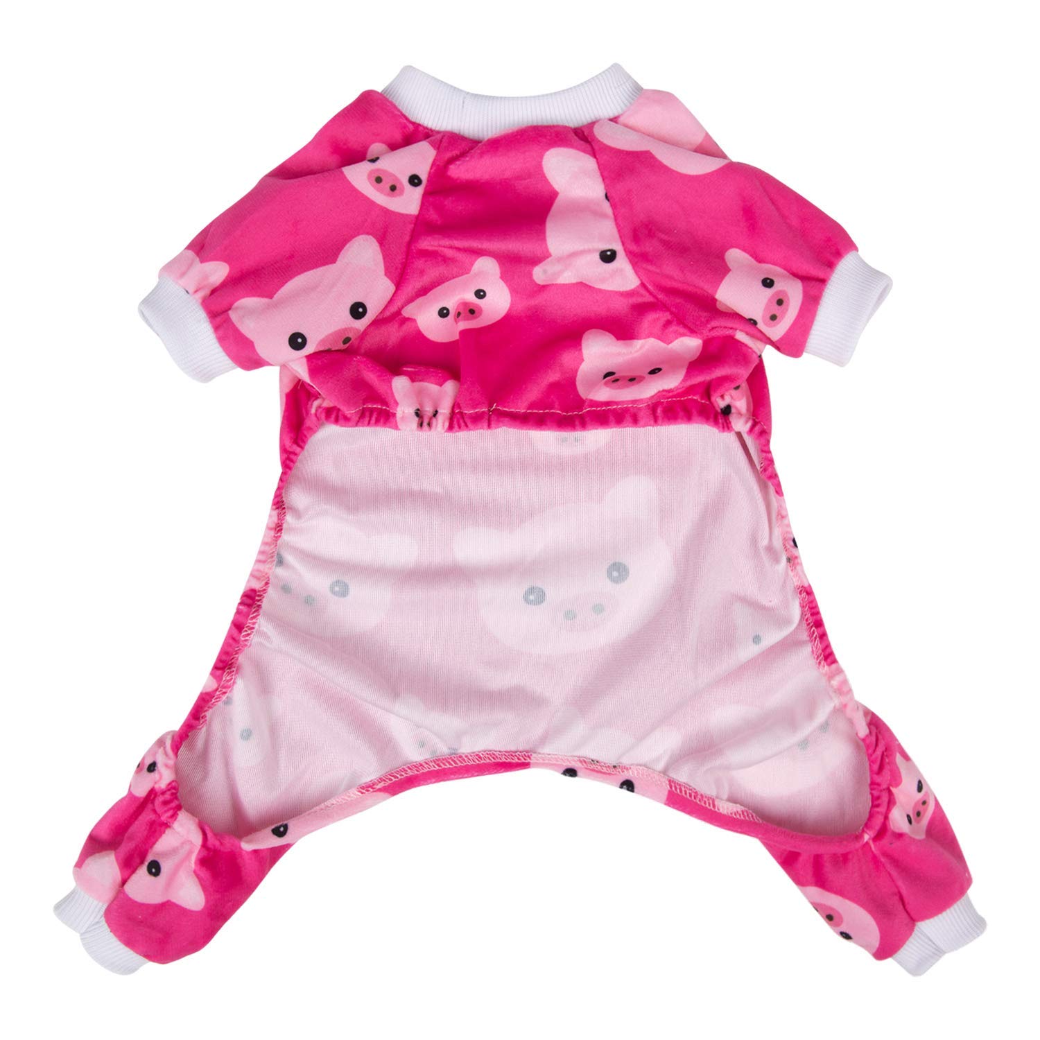 CuteBone Pigiama per cani rosa Tuta Pjs Abbigliamento animali domestici morbido pile