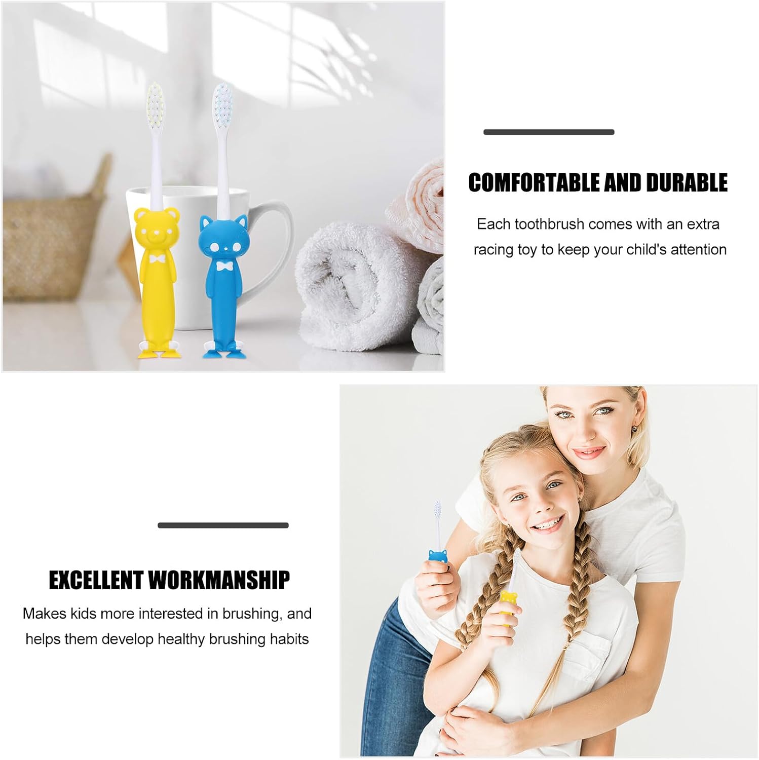 VALICLUD 4 Sets Cartoon Toothbrush with Suction Cup Manual Teeth Cleaning Brush for Soft Bristles for Gentle Gum Massage Comfortable Grip Oral Care for Boys