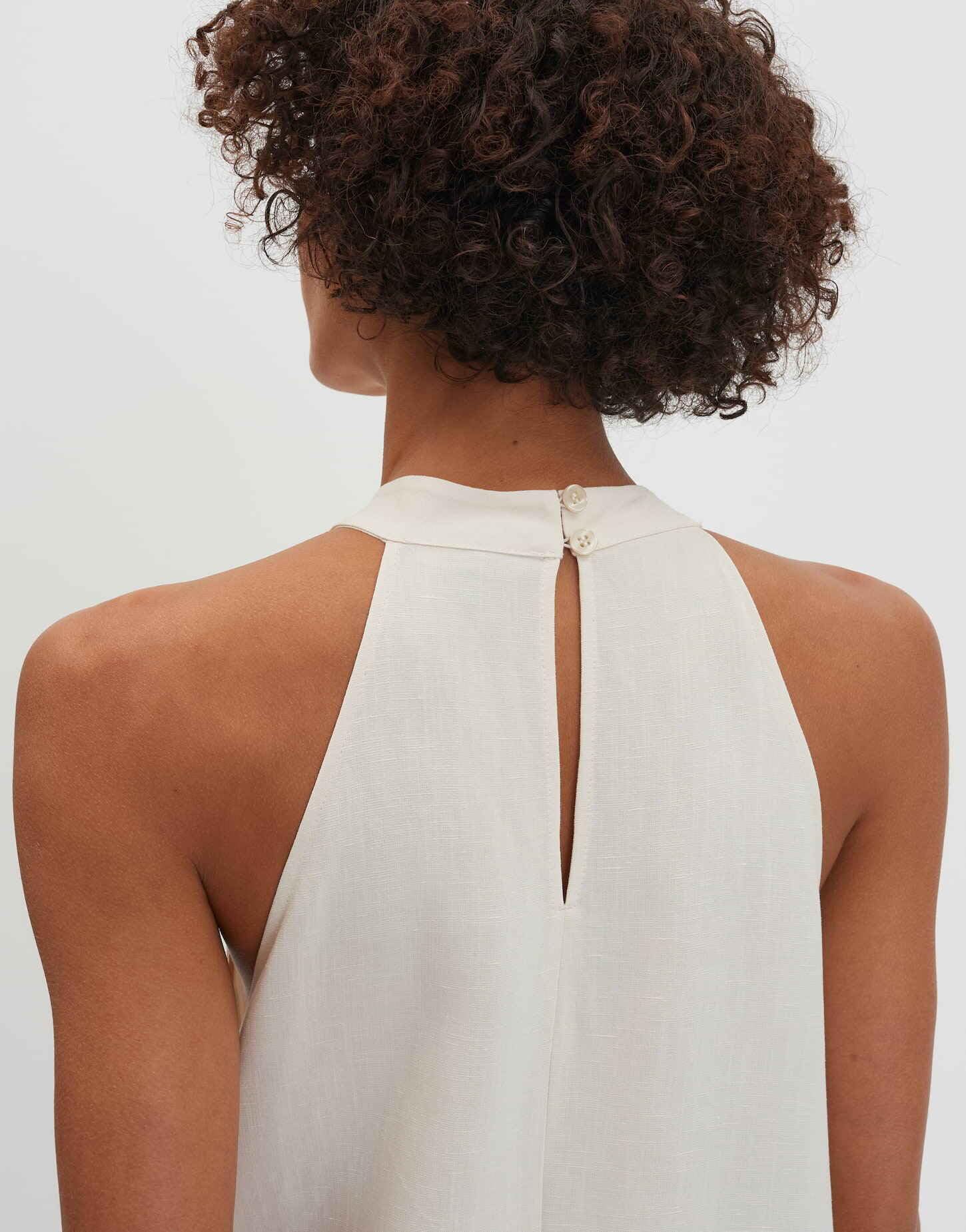 someday Damen Maxikleid | Neckholderkleid aus nachhaltigem Viskose Leinen Mix