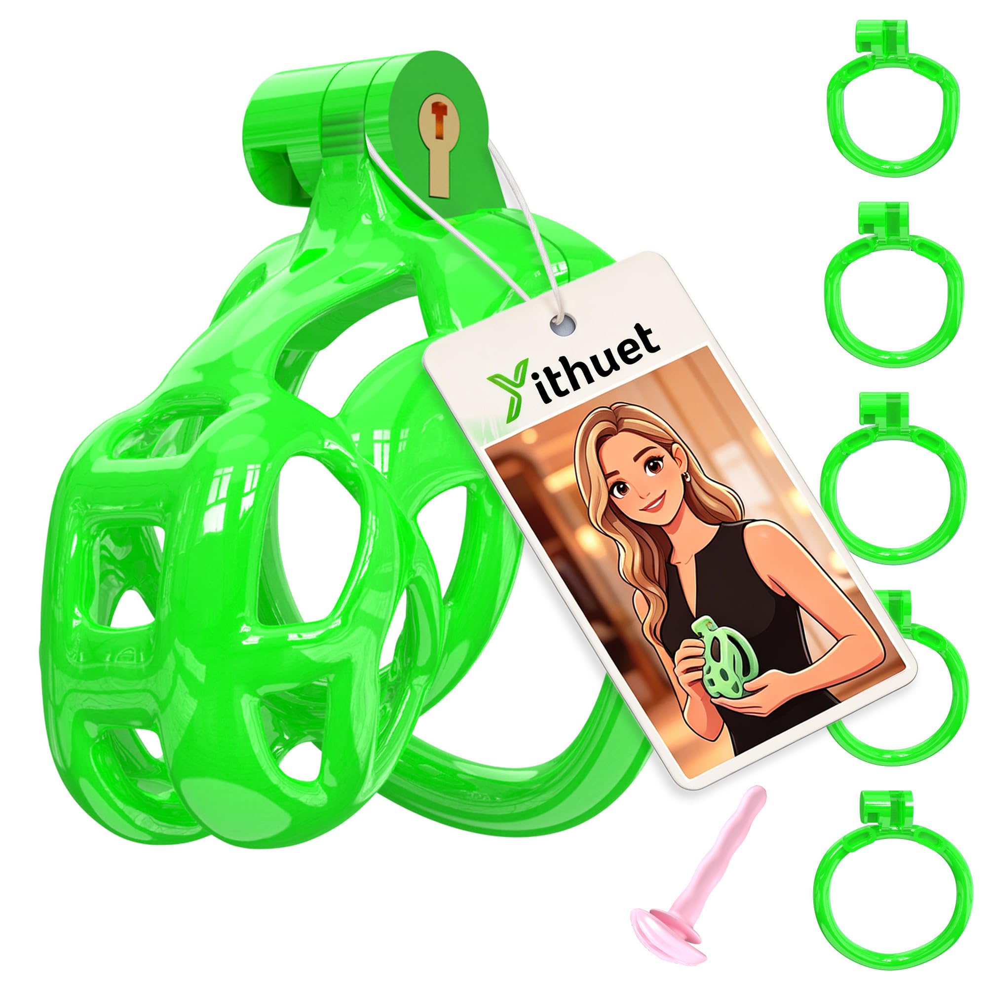 Green Cobra Chastity Device 1.0 3D Printed Cock Cage for Sissy Men S Green