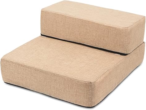 Amazon Lionciano 犬の階段 ウォッシャブル ジッパー式カバーリムーバブルペットランプ ハイベッドとソファの犬のステップ 滑り止めの底が付いているペットの傾斜路の階段 2階の階段 カーキ Lionciano ステップ 通販