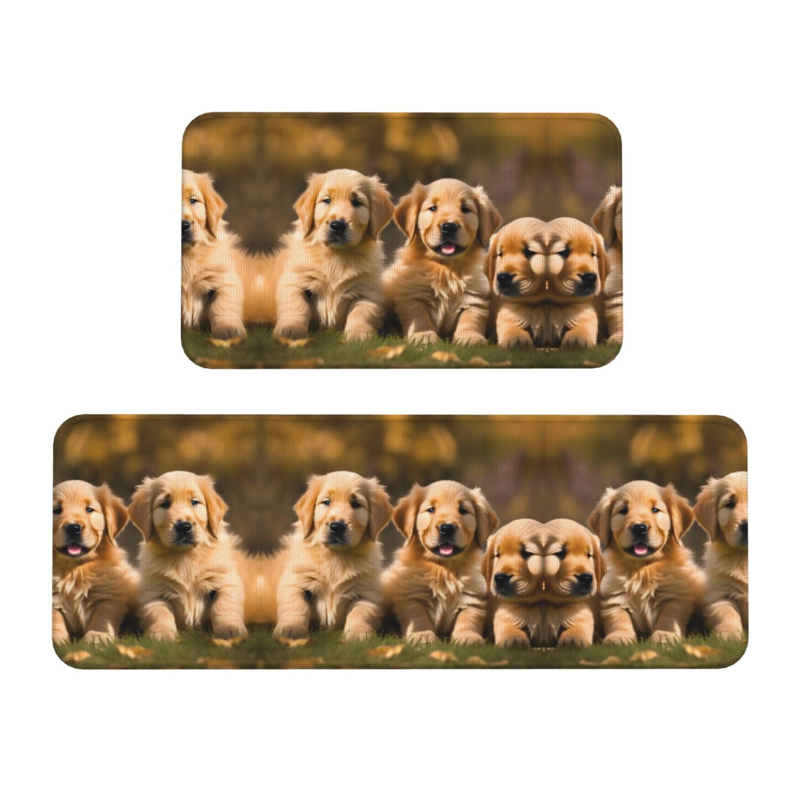 Tapis Golden Retriever antidérapant et absorbant pour la cuisine