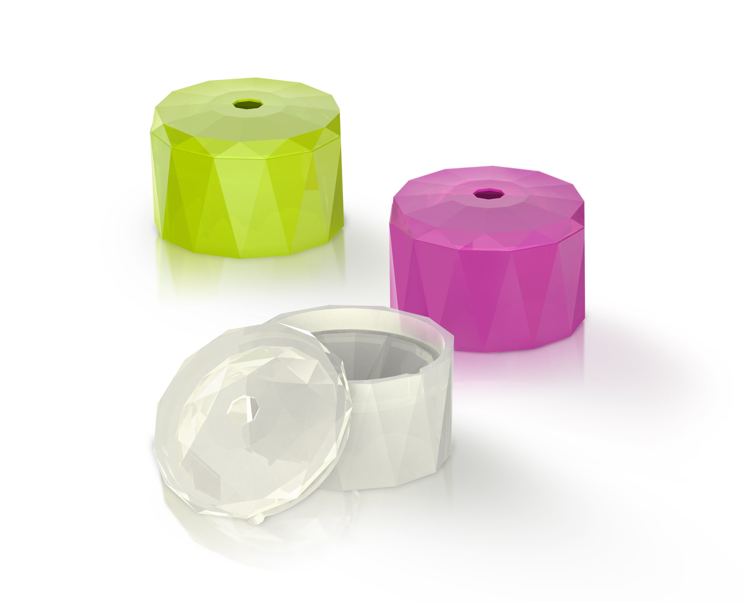 Siliconezone Diamond Shaped Ice Mold (3-Pack), Multicolored