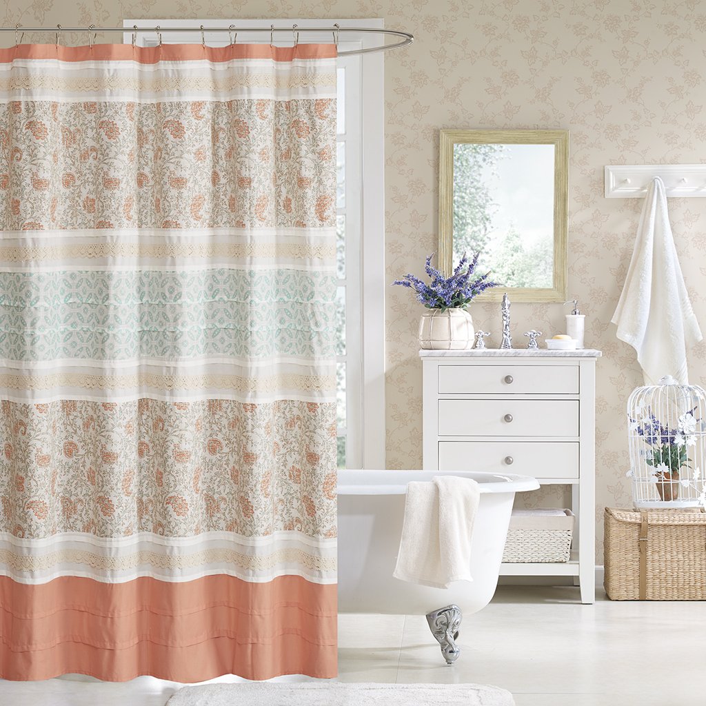 Peach Shower Curtains Curtains & Drapes