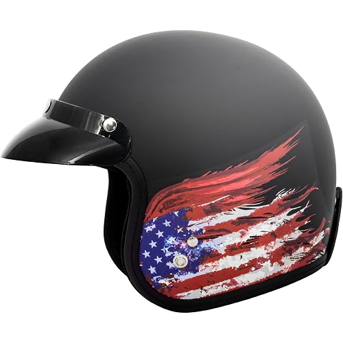 VCAN V85C 3/4 Open Face Motorcycle Helmet DOT Approved