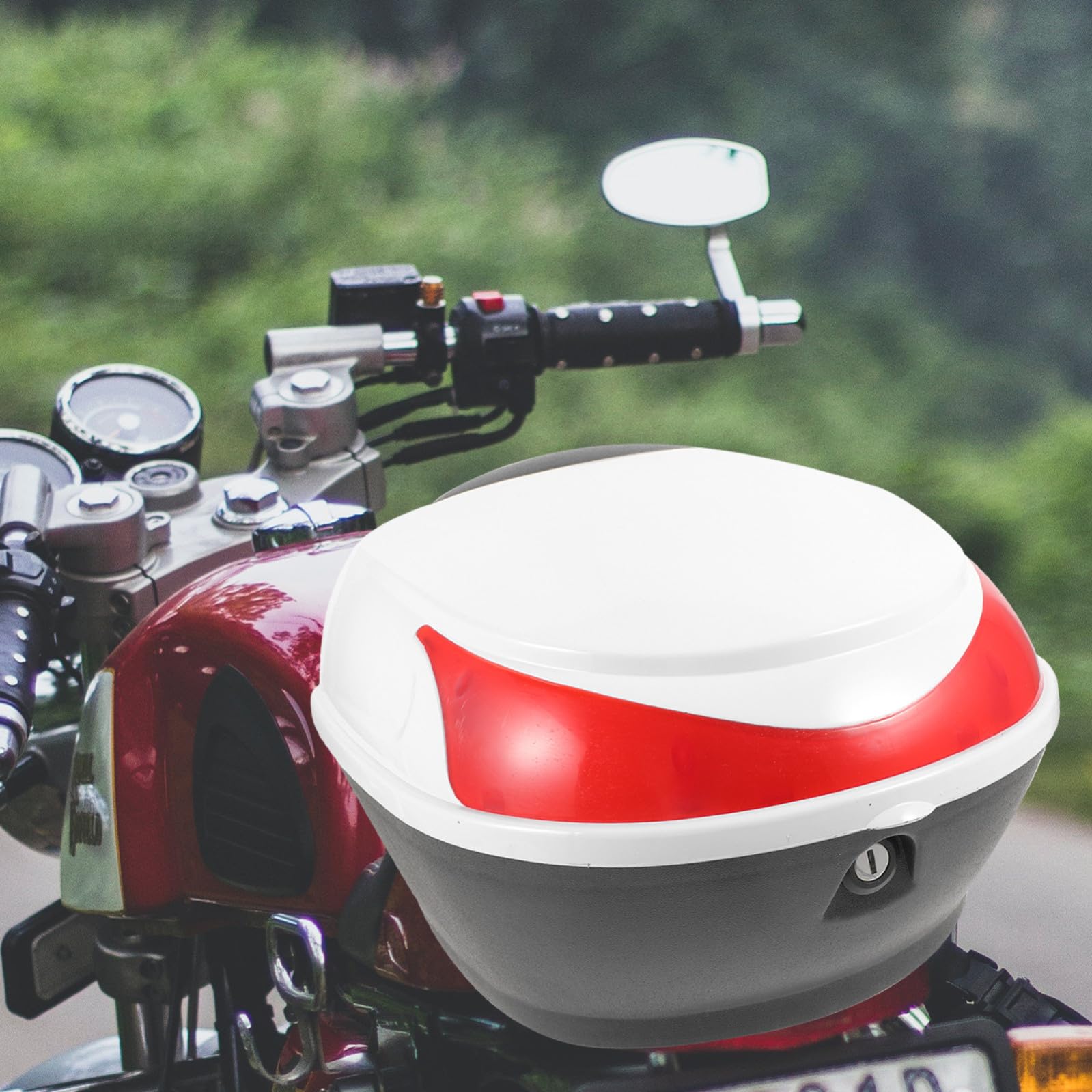 Bauletto Moto Universale Scatola Portaoggetti Posteriore in Tela, Resistente e Pratico, Facile Installazione, per Casco e Accessori, per Bicicletta