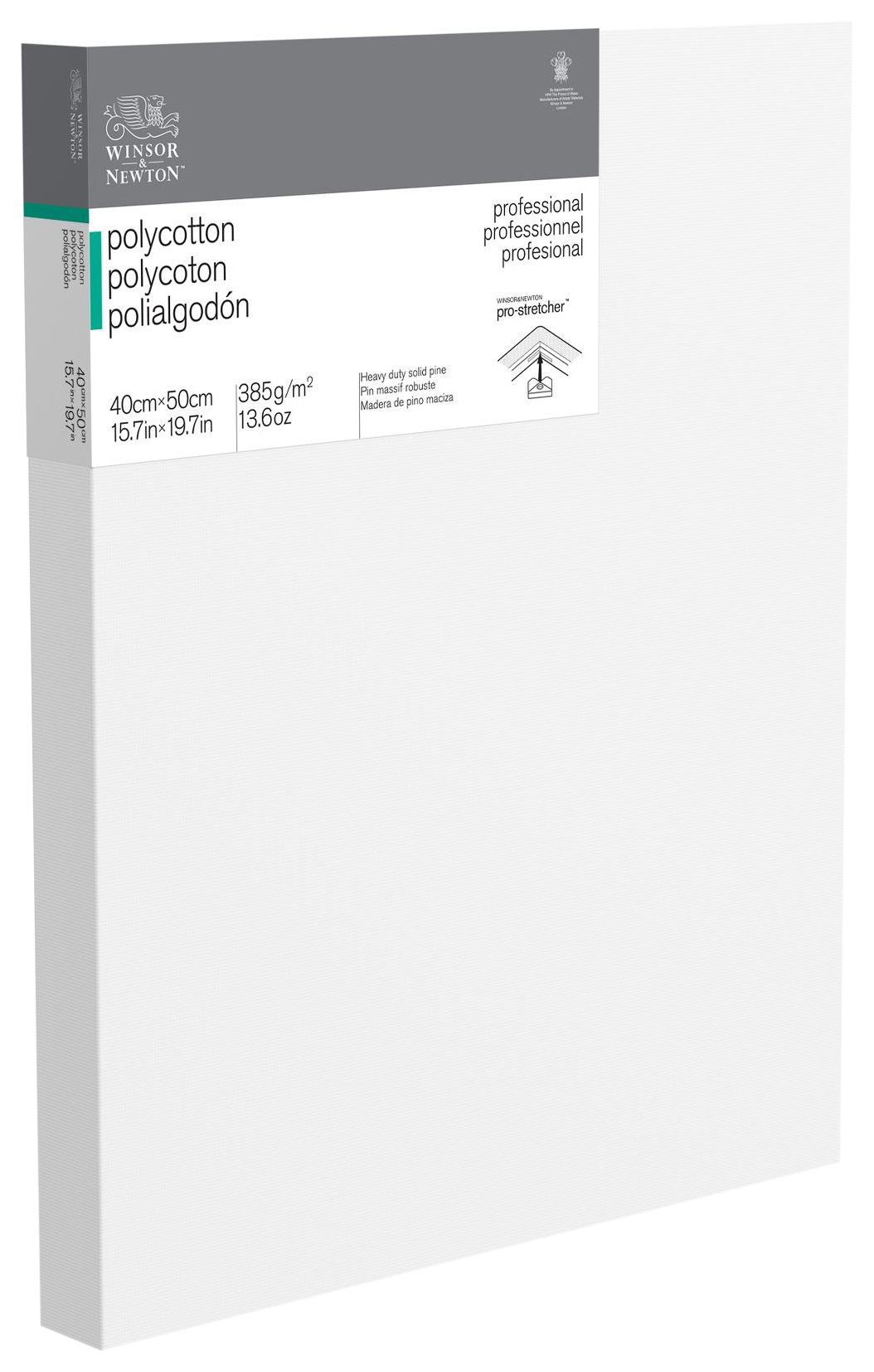 Winsor & Newton 6206055 Professional Keilrahmen Deep Edge aus Baumwollmischgewebe, 385 g/m², 3-fach grundiert, mittlere Körnung, ideal für die Ölfarben und Acrylfarben - 40x50cm