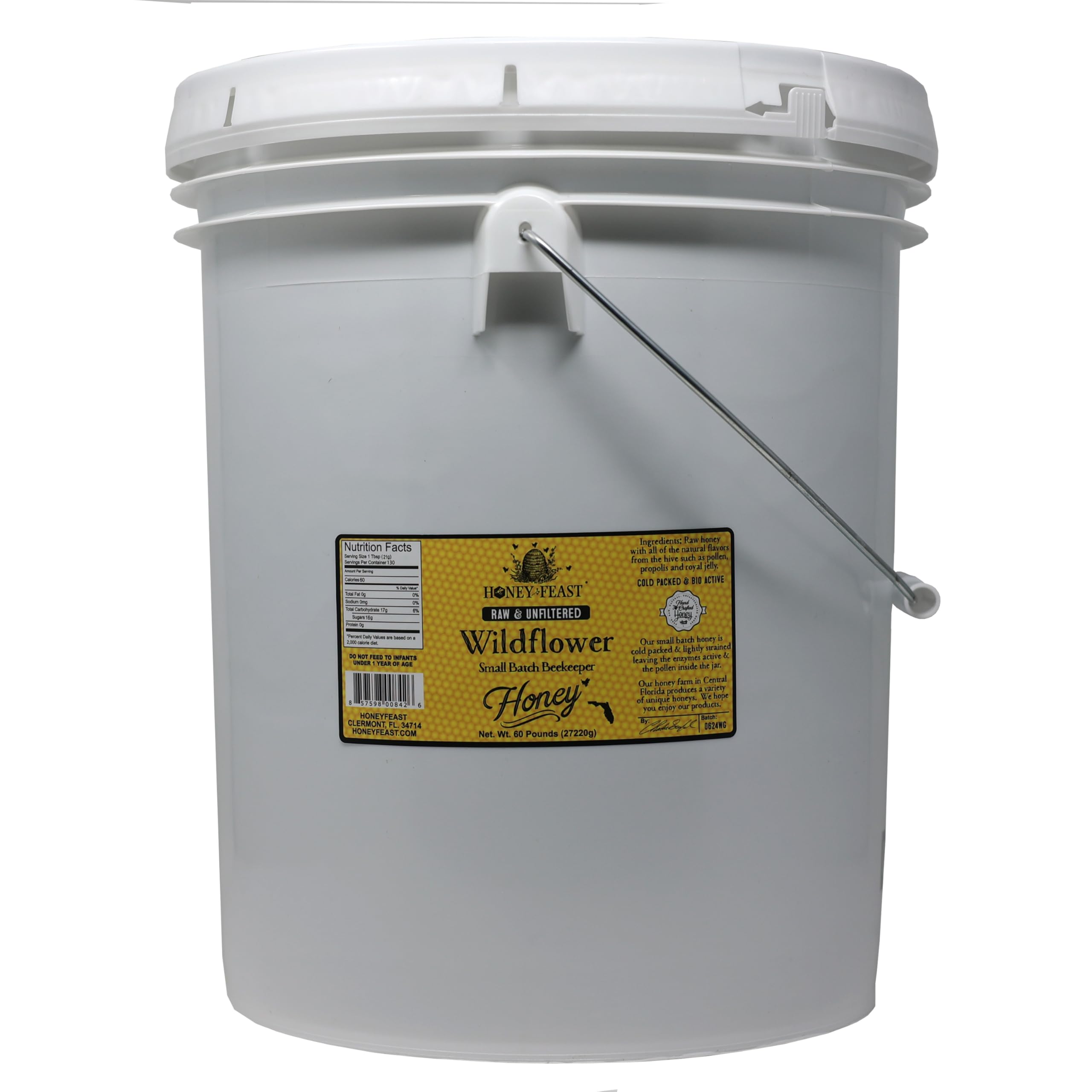 本日大幅値下げ！　HoneyWorks Amazon.com : HONEY FEAST Wildflower Honey - 5 Gallon (60 pounds