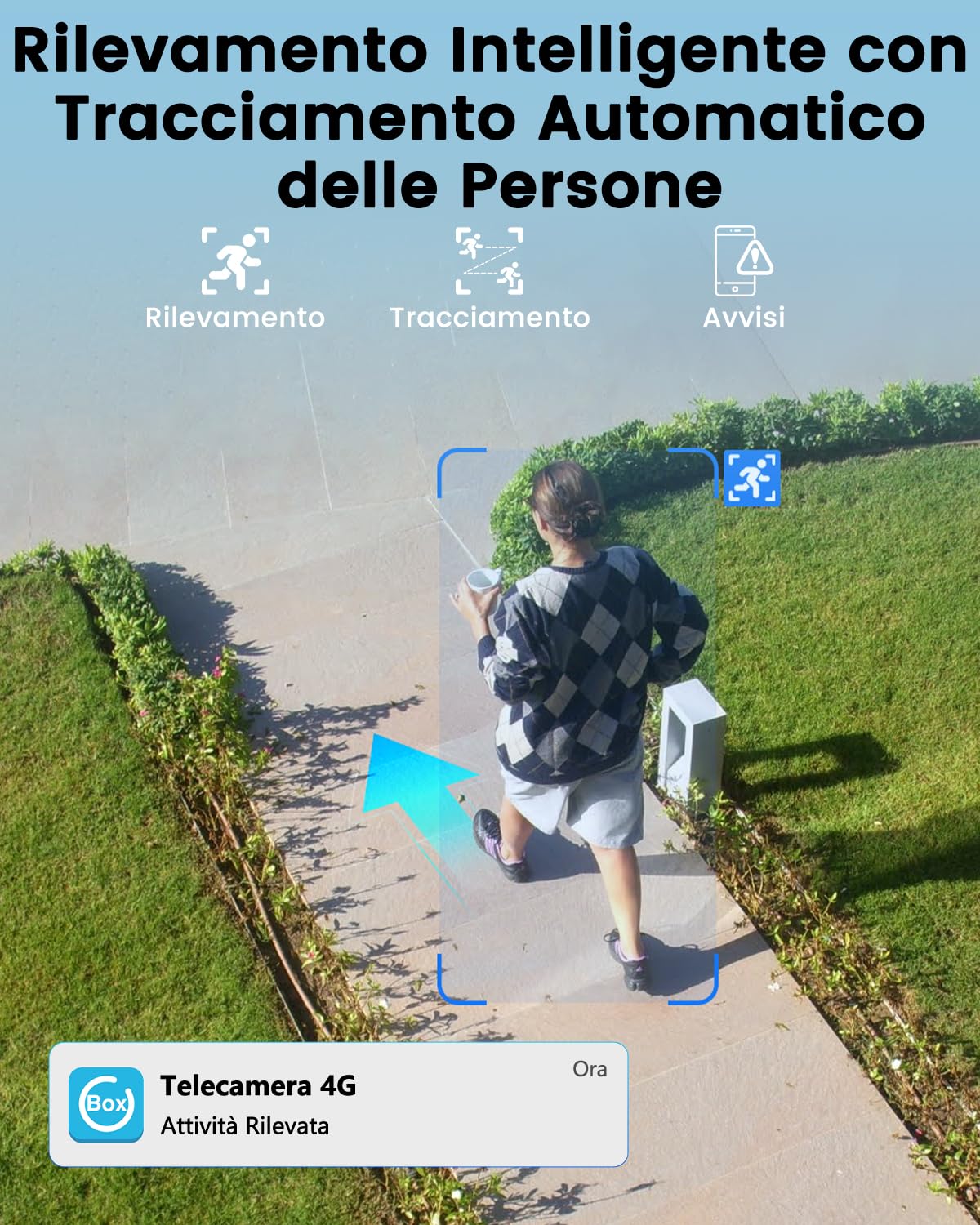 Bextgoo Telecamera con SIM 4G da Esterno, Monitoraggio Continuo 24/7 | 4MP Telecamera Senza WiFi, 360° Tracciamento Automatico, Rilevamento del Movimento AI, Visione Notturna Colori, IP66