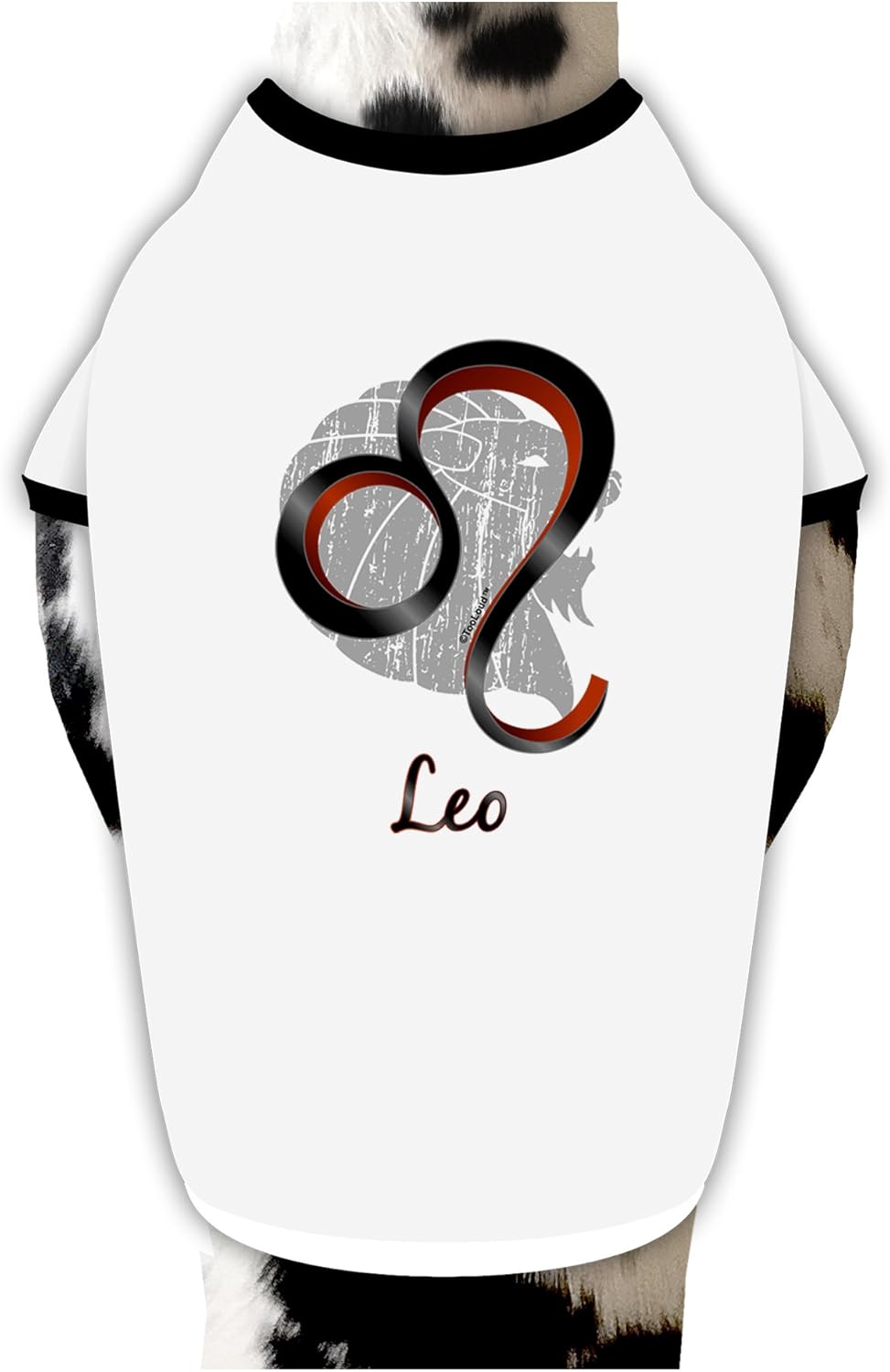 TOOLOUD Leo Symbol Dog Shirt White with Black Large