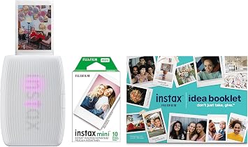 Fujifilm Instax Mini Link 3 Smartphone Photo Printer Bundle, Clay White