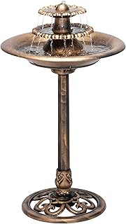 10 Patio Water Fountain Ideas for Relaxing Ambience 87 Alpine Corporation TEC106-BZ 35” Tall 3-Tier Pedestal Water Fountain wit...
