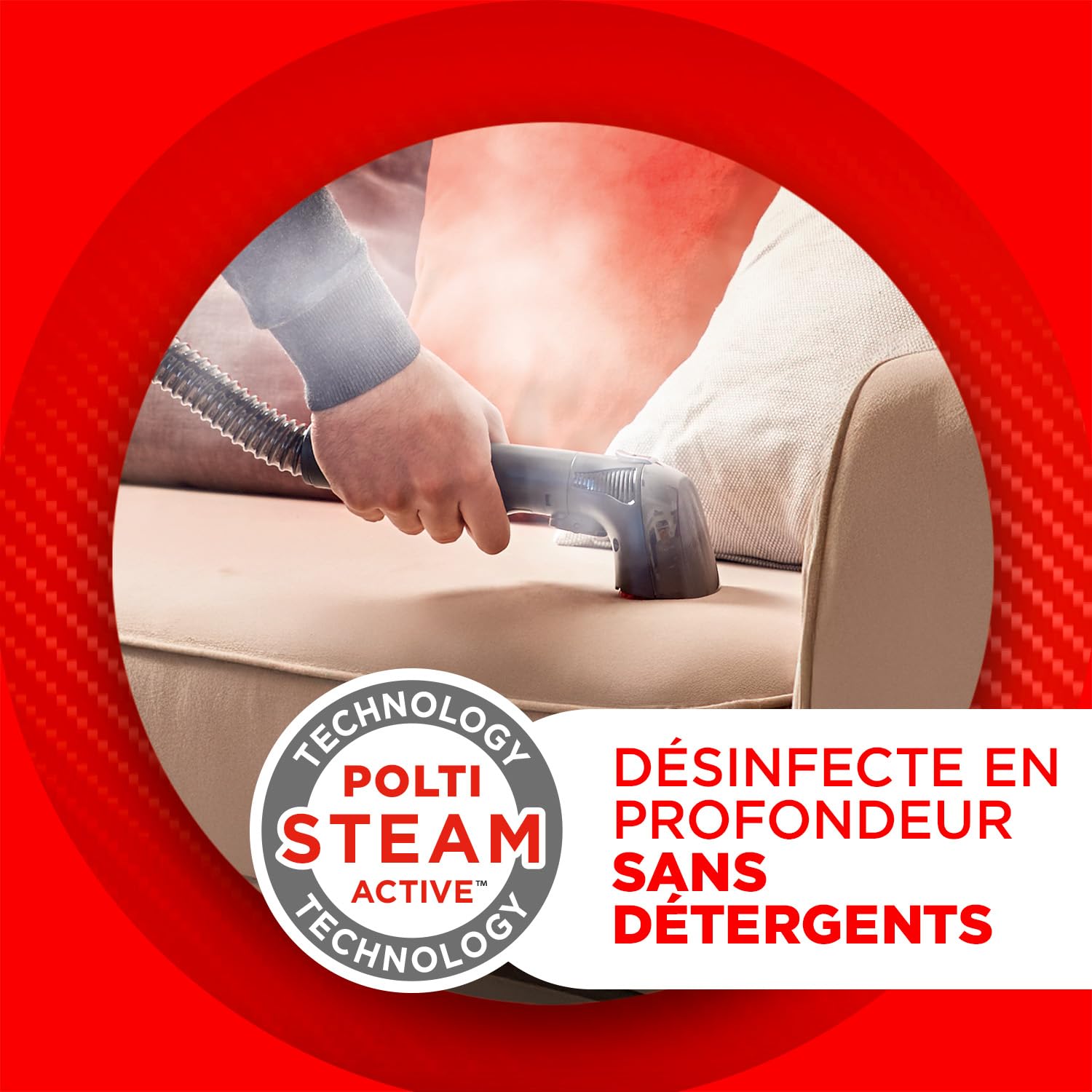 Polti StainOver SC20, shampouineusevapeur 4 en 1 pour éliminer les taches, détacheur avec fonction vapeur, idéal pour les propriétaires d'animaux, 9 accessoires inclus, Gris Clair