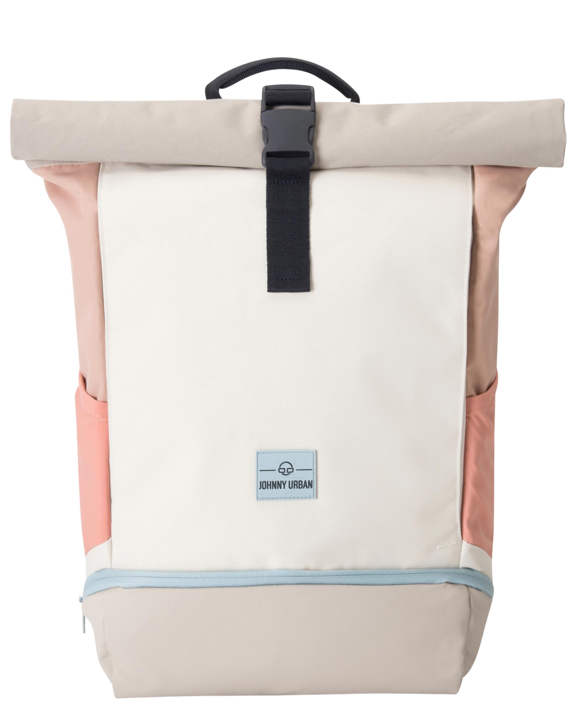 Johnny Urban Mochila Enrollable Mujer Beis Rosa - Allen Medium - Bolso para Viaje, Universidad, Trabajo - Compartimento para Portátil - Repelente al Agua