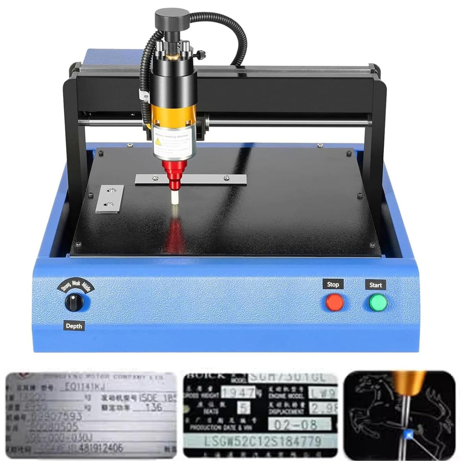 ylpddmm 400W Electric Metal Marking Machine Steel, Dot Peen Metal Engraving Machine, 200x150mm Code Tag Steel Plate Marking Speed 50mm/s Engraving Machine Metal