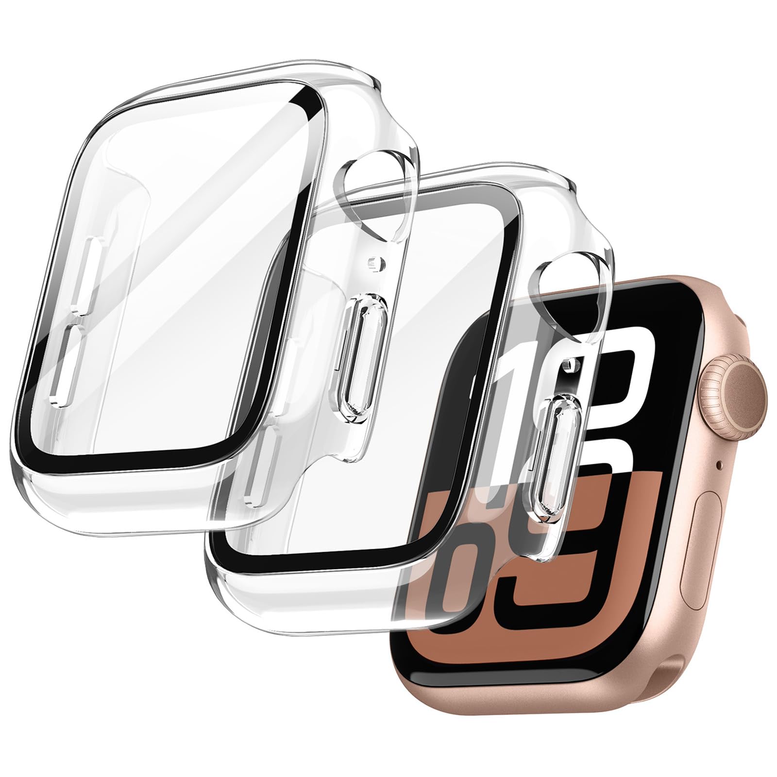 JETech Case with Screen Protector for Apple Watch Series 11/10 46mm, Overall Protective Cover, Built-in Tempered Glass Film High Sensitivity, 2 Pack (Black) — view 36