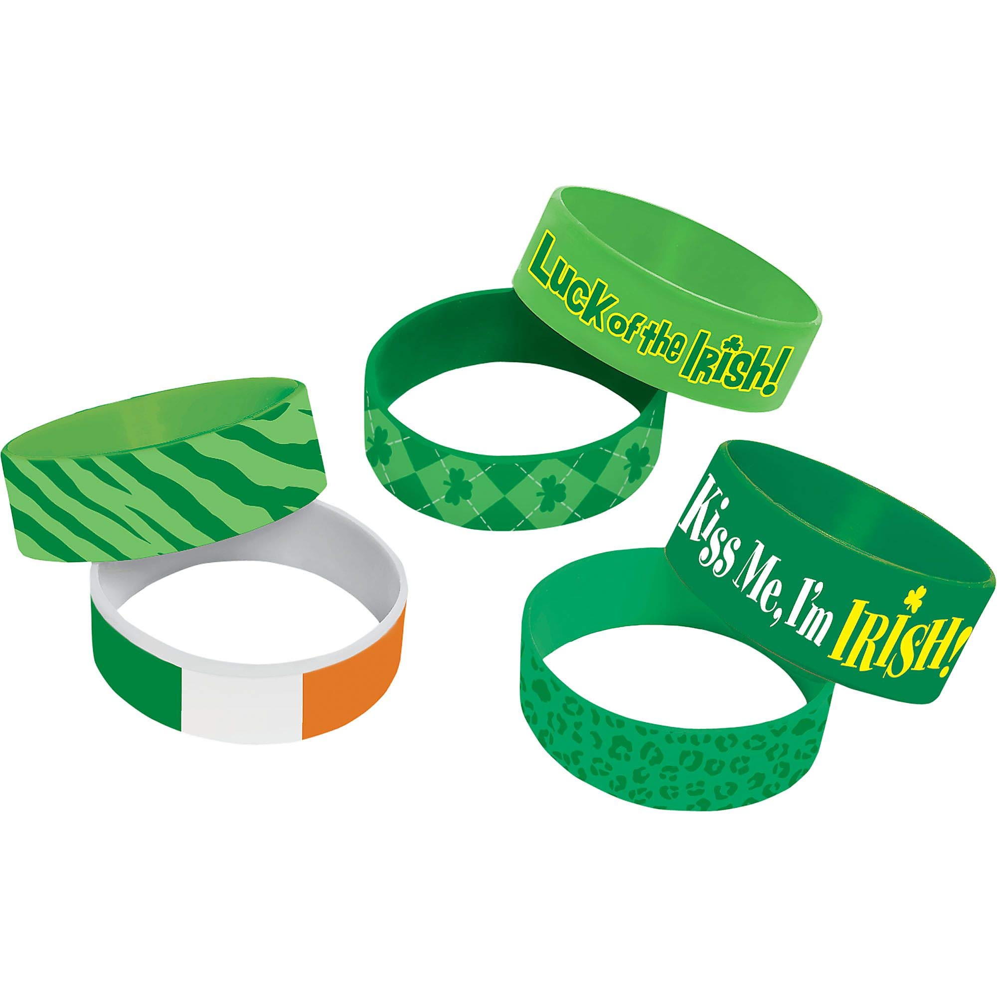 Amscan St. Patrick's Day Green Silicone Cuff Bands, 6 Ct. | Party Favor
