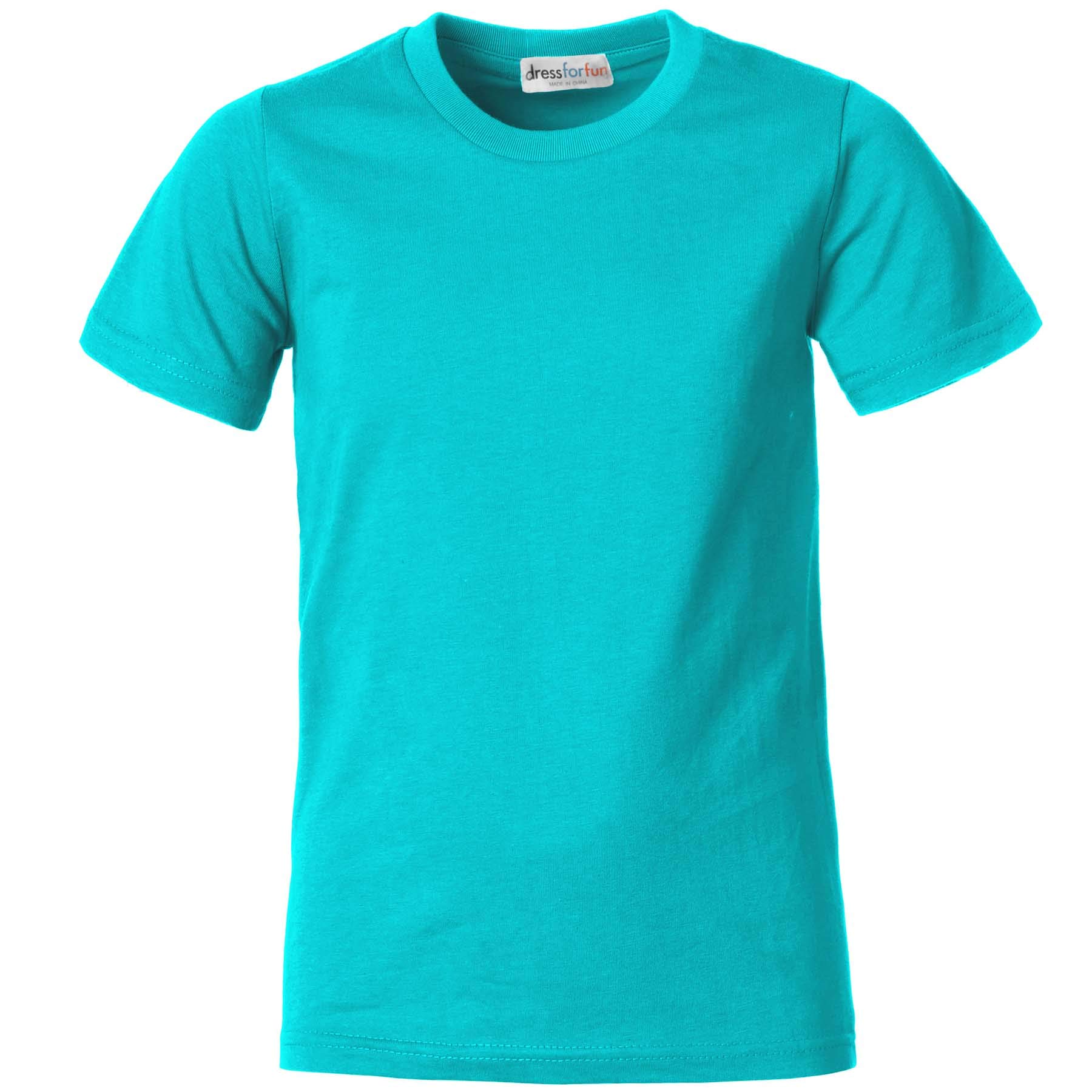 dressforfun 901032 Kinder T-Shirt, Basic Shirt mit Rundhalsausschnitt, Baumwolle - Diverse Farben und Größen -