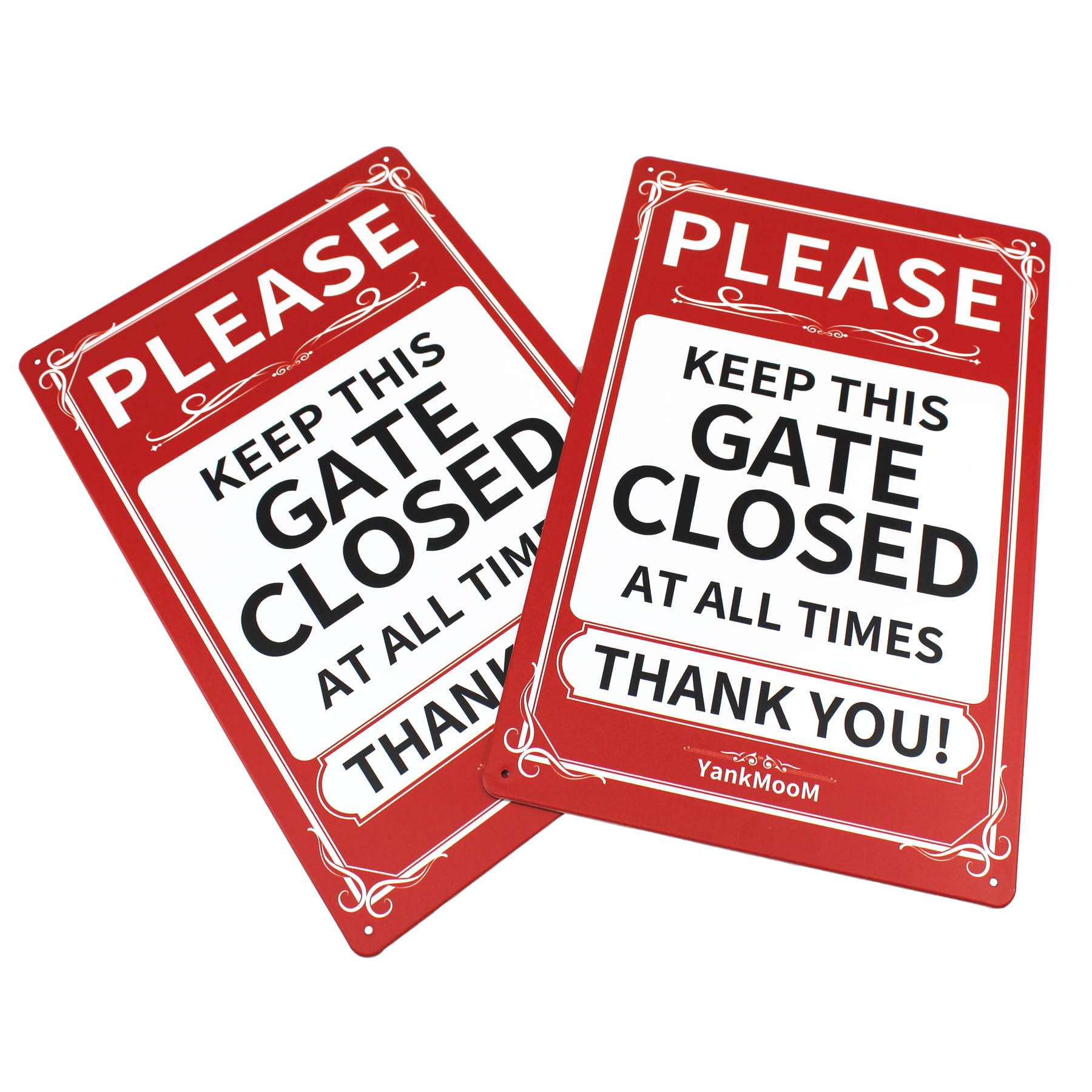 Metallschild "Please Keep This Gate Closed" – 2 Stück, 20x30 Cm, Mit Befestigungslöchern