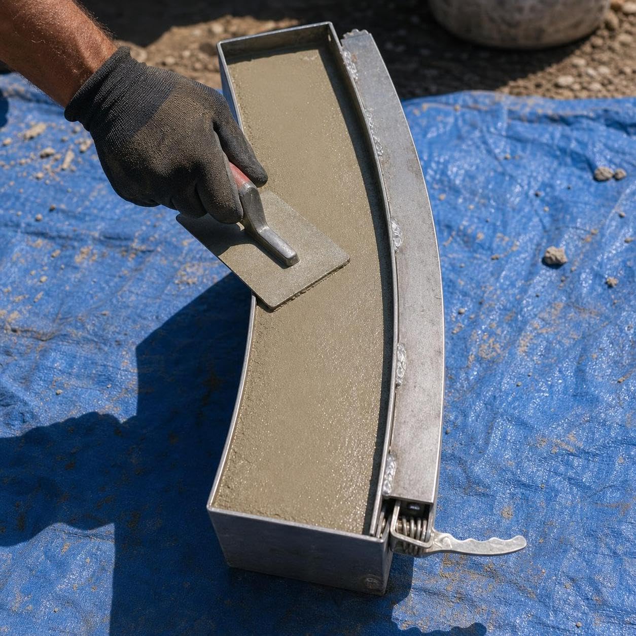 Gebogene Bordsteinform Metall | Robuste Metallkonstruktion, für Betonvorfertigung, zur Gestaltung von Gartenwegen, Einfahrten, für Kurven