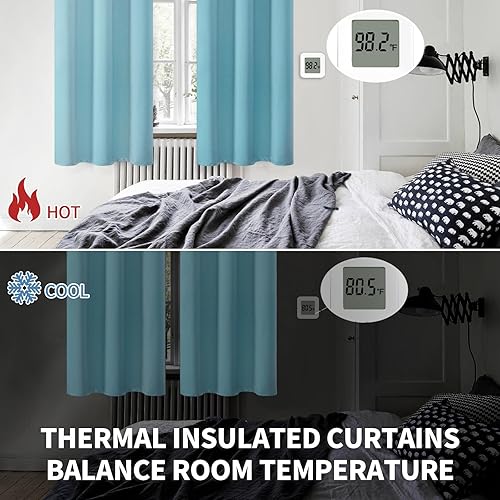 Miniatura 3 de BGment Cortinas opacas con aislamiento térmico y ojales, cortinas para oscurecer la habitación y la sala de estar, juego de 2 paneles (38 x 45