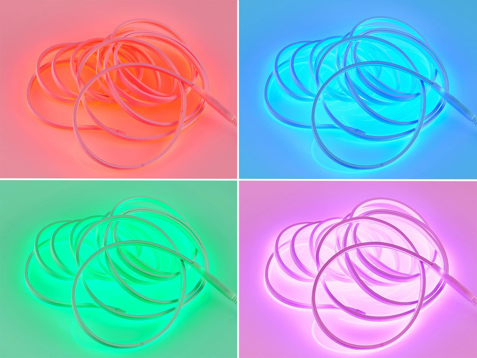 Juego de 2 tiras LED con mando a distancia, cambio de color RGB y regulador de intensidad, 5 metros