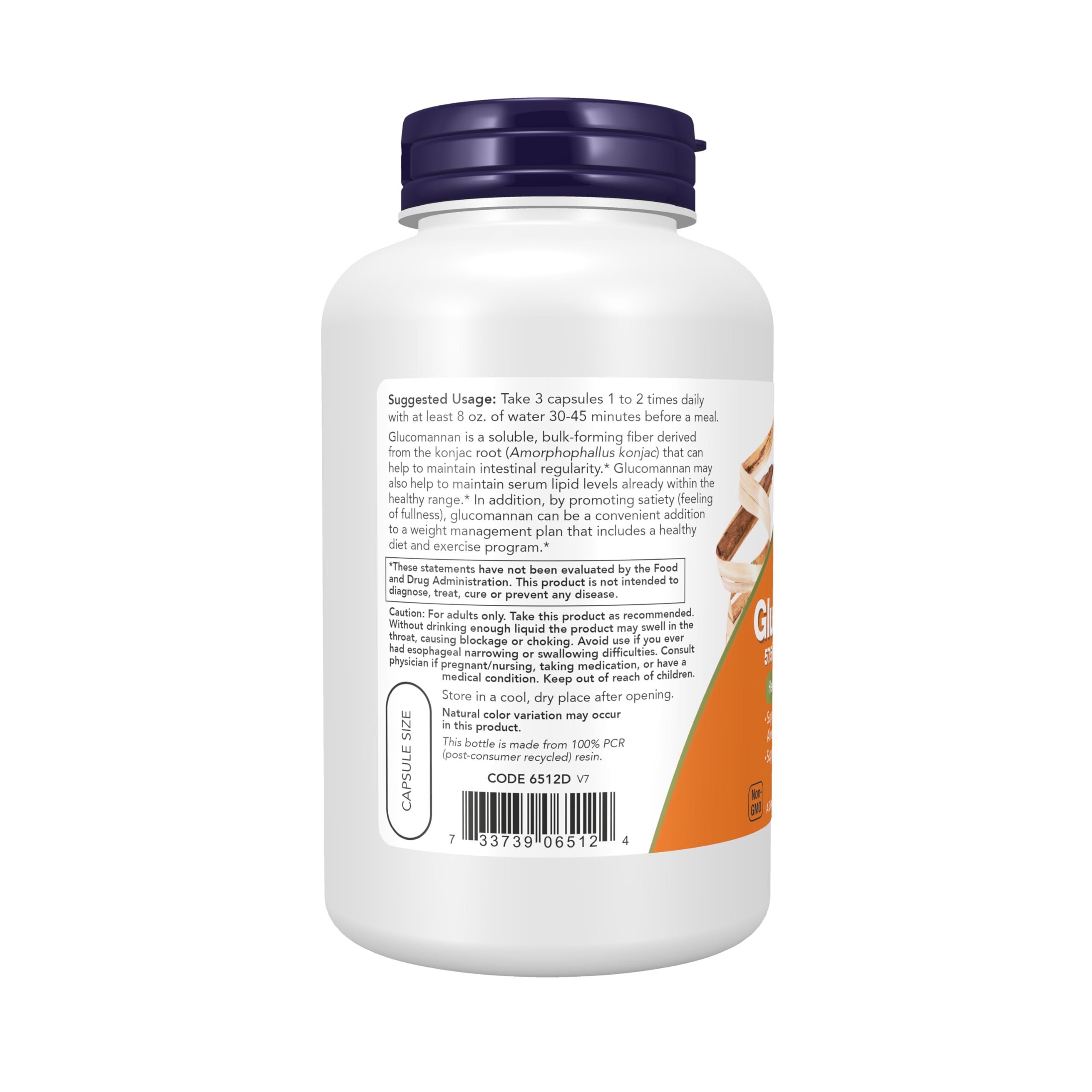 NOW Supplements, Glucomannan 575 mg, Supports Regularity*, 180 Veg Caps — Amazon image 3