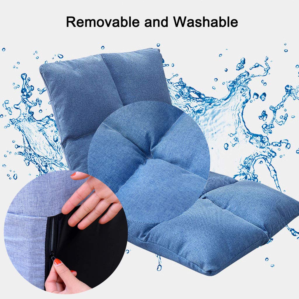 Generisch Silla de suelo plegable con respaldo de ventana de bahía, ajuste de 6 posiciones, diseño elegante, tela agradable para la piel y esponja altamente elástica para meditación, yoga, ocio,