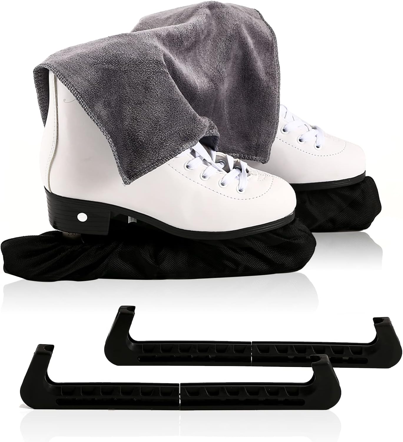 Skate Guards, Ice Skate Soakers & Towel Gift Set, Figure Hockey Ice Skate Guards, Skate Blade Covers,Skating Soakers Blades Cover for Kids Youth Adult Men Women Boys Girls