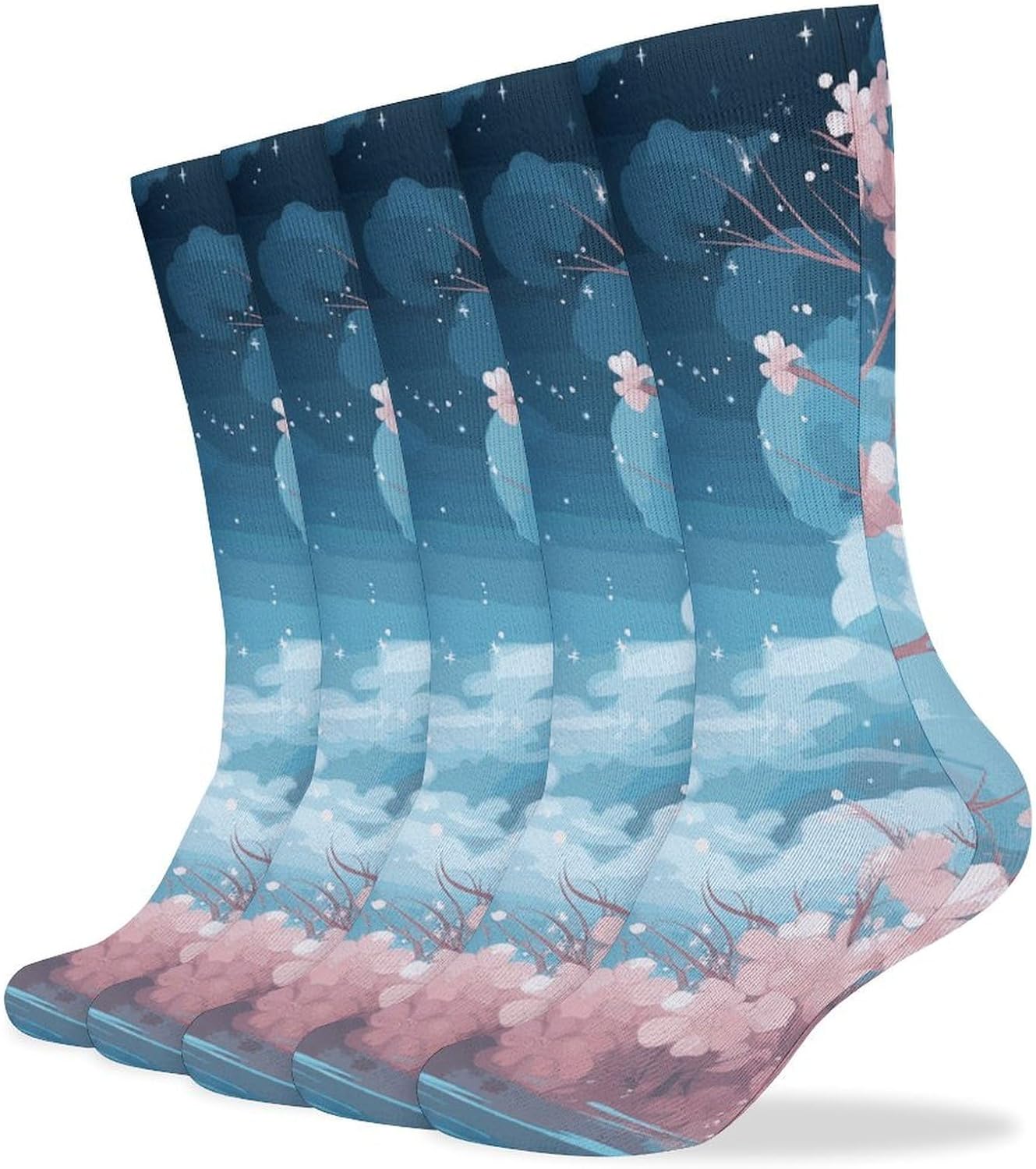 Pink Panda Knee High Socks Cozy Knee High Socks Soft Mid-Length Sock for All Seasons Daily Wear Adult