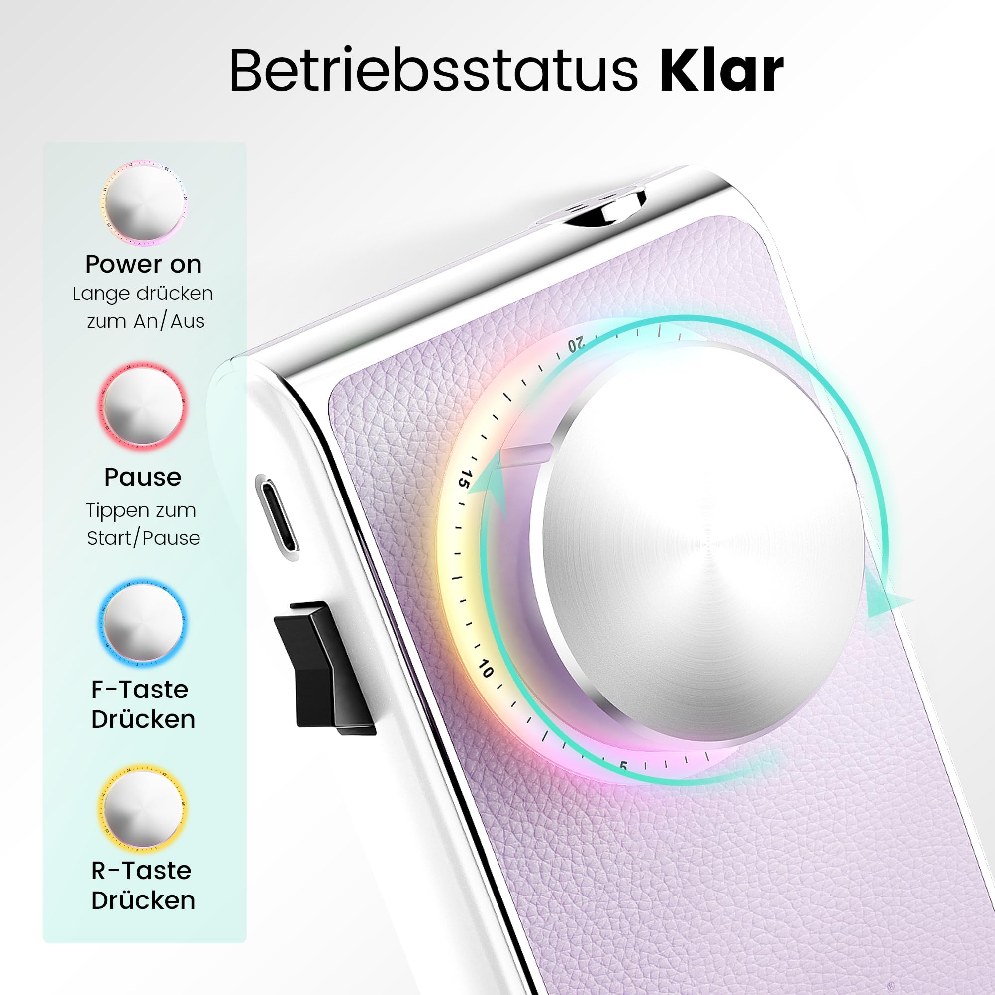 L'UGX Kabellose Nagelfräser Professionell 30000 RPM – Kernlosen Motor Tragbarer Elektrische Nagelfeile für Gel- & Acrylnägel, Maniküre Set Elektrisch, Leise & Vibrationsarm, Lange Akkulaufzeit-Lila