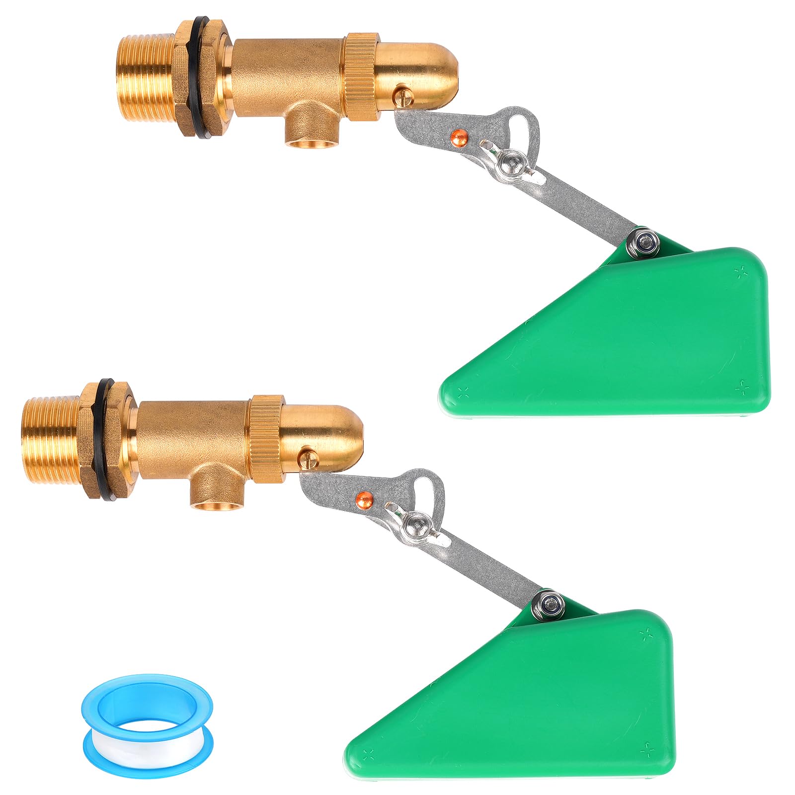 Valvola Galleggiante in Ottone da 3/4 di Pollice, Valvola a Sfera Galleggiante per Acqua con Braccio Regolabile e Filtro per Fontana, Abbeveratoio, Serbatoio D'Acqua, Acquario, Confezione da 2