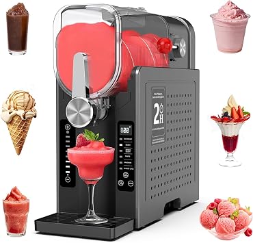 Slushie Machine for Home - No Ice Needed Slushy Machine with Auto Cleaning, One-Touch Reservation & 6 Preset Programs Drink Maker for Margaritas, Milkshakes, Slush and More,42cmL x19cmW x42cmH