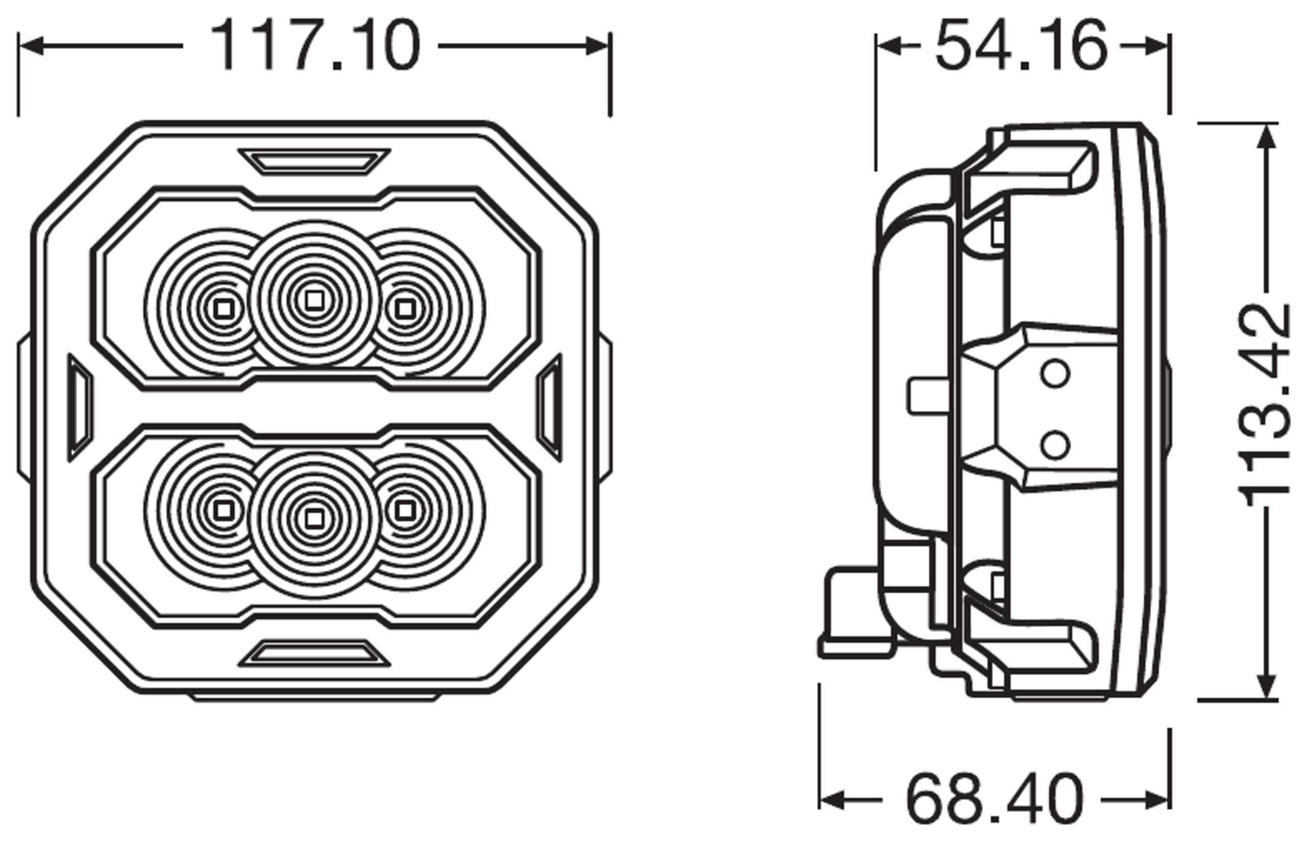 OSRAM LEDriving Cube PX1500 Spot, LEDPWL 115-FL, OFF ROAD, Lampy robocze LED, 1500 lumenów, pudełko składane (1 lampa)