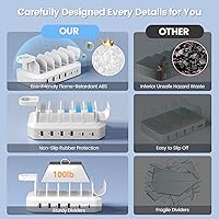 Vista 6 de [2026 Upgrade] 190W Fast Charging Station for Multiple Devices【Certified Safer Charging】 6 Port USB Charger Station - Multi-Device Charging Dock