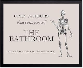 Poster Master The Bathroom Sign Poster - Don't Be Scared Print - 8x10 Poster & Black Frame Bundle