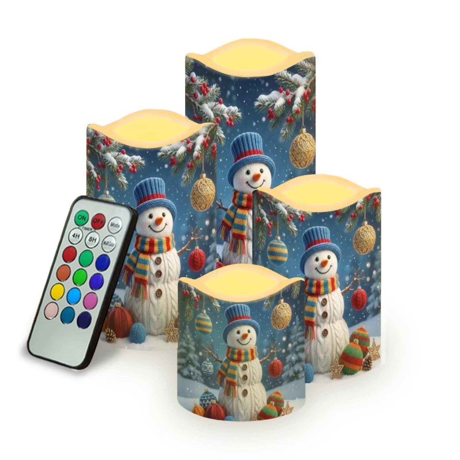 Vintage Christmas Color Changing Electric Candles, 4 Pack