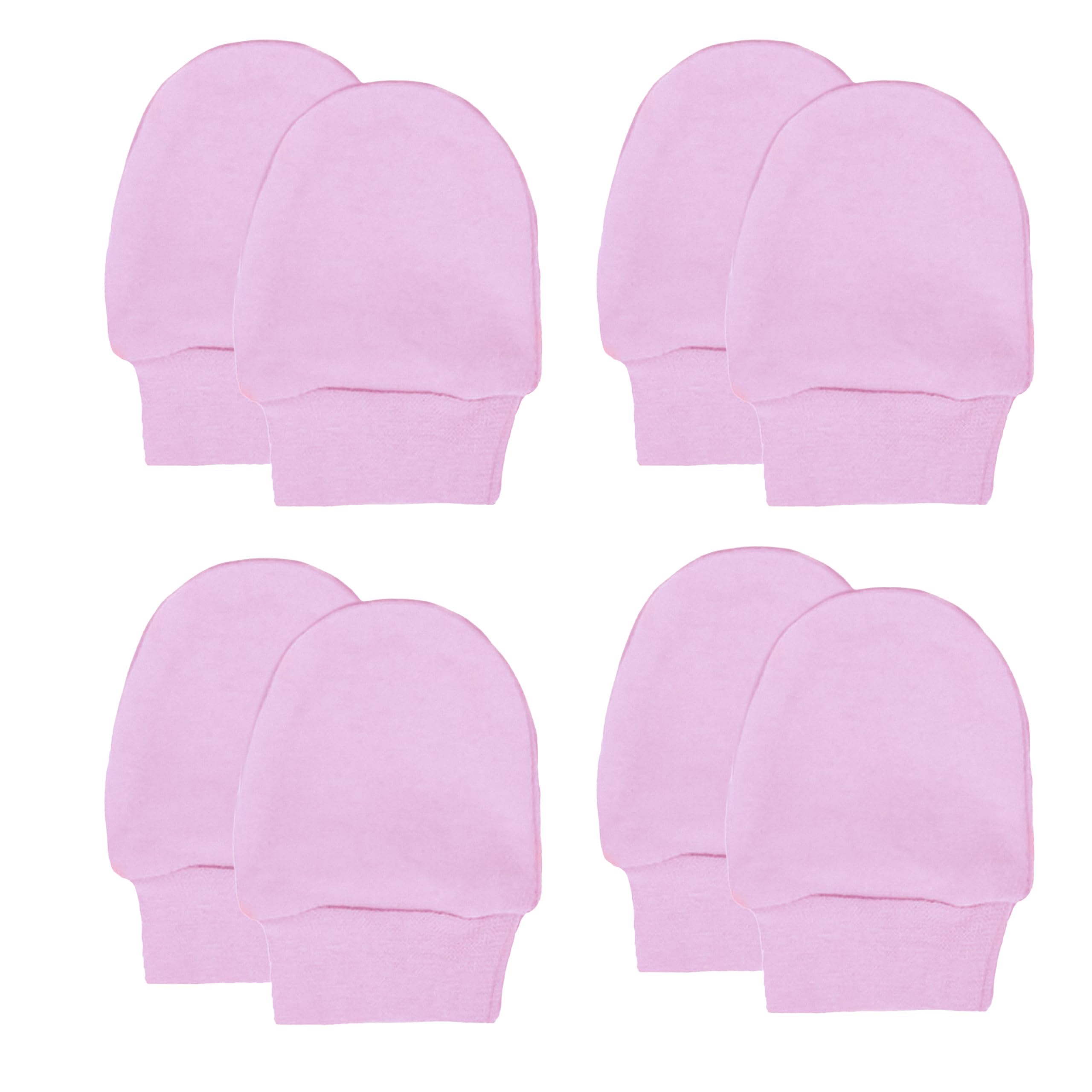 Soft Touch Baby Girls' Super Soft Anti-Scratch Mittens (Pink, 4 Packs)