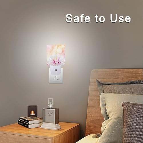 Miniatura 6 de Luz nocturna de loto de lirio de agua rosa, luces nocturnas LED enchufables, lámpara de noche con sensor automático, lámpara de anochecer a