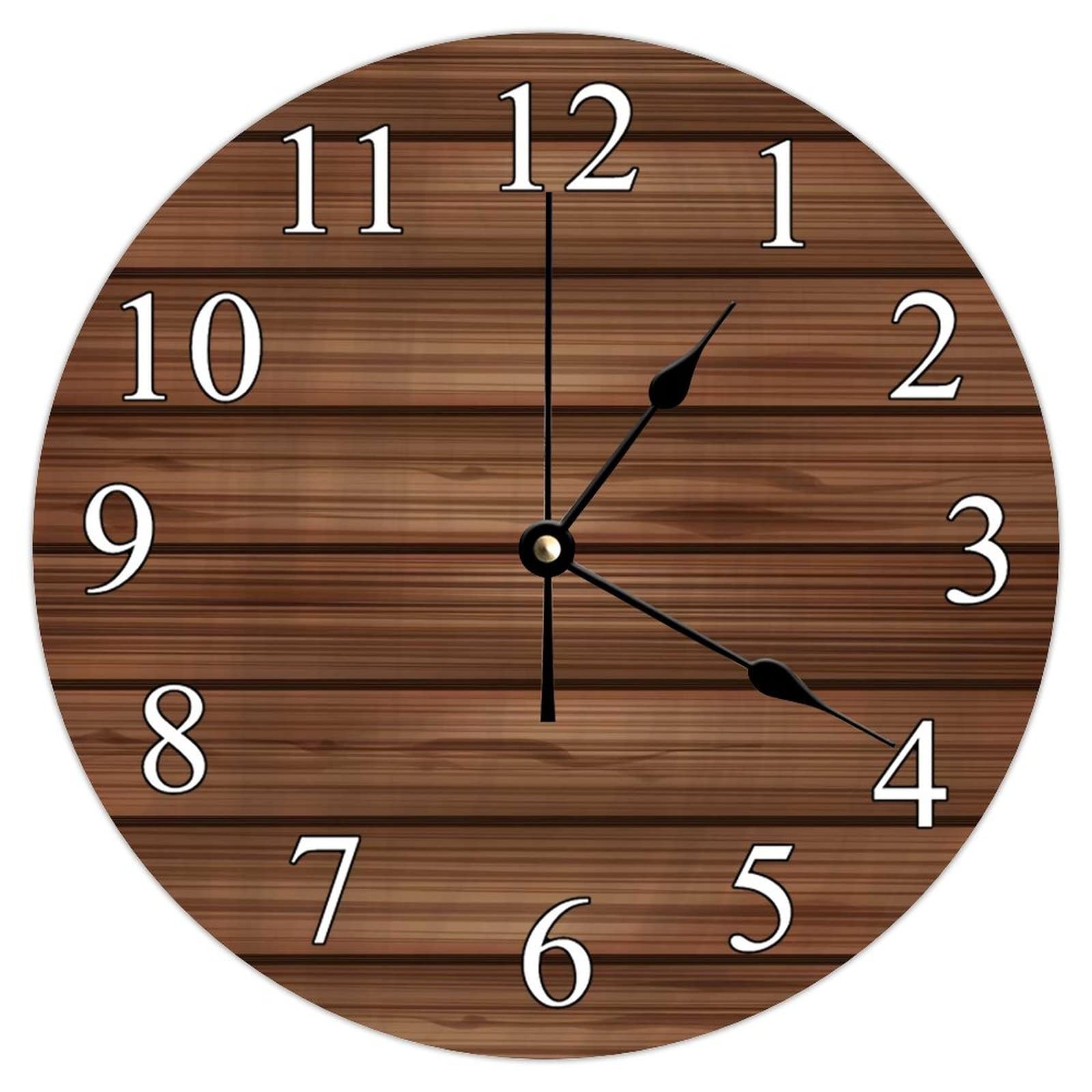 Wood Blank Background Wall Clock 12x12 inch Silent Non-Ticking PVC