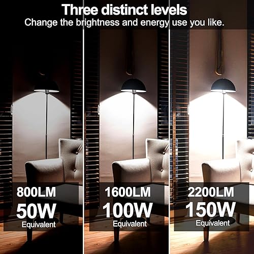 Miniatura 4 de Bombilla LED A 21 súper brillante con 3 niveles 50100150W, 80016002200 lúmenes, 2700K blanco suave, no graduable, base E26, registrada en UL, 2