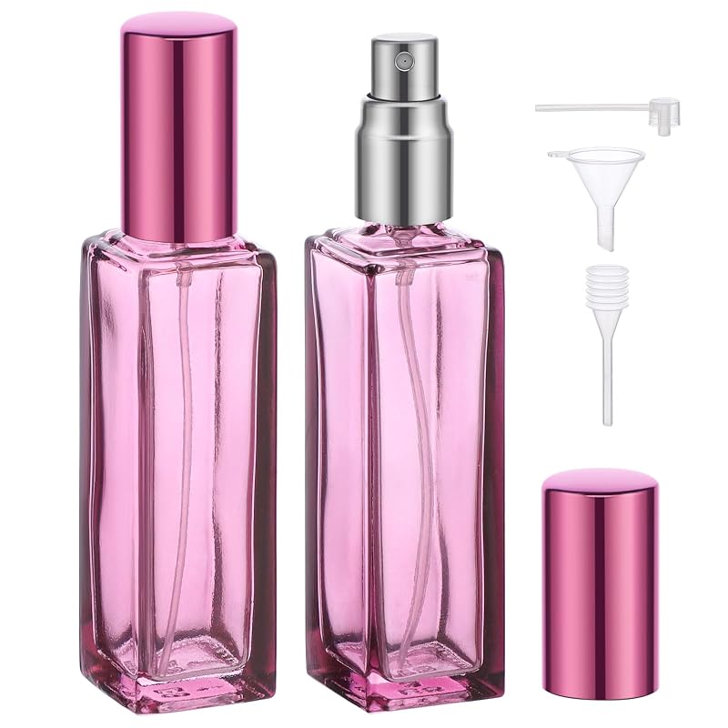 Segbeauty Conjunto com 2 Frascos de Perfume Recarregáveis de Vidro, 20 mL, com Atomizador e Acessórios