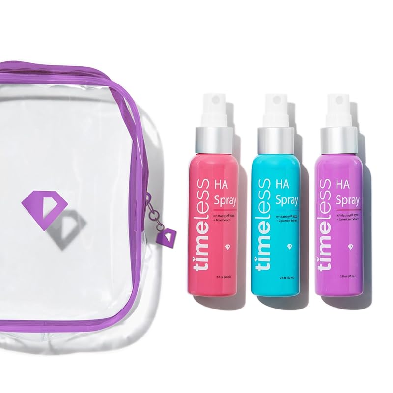 Timeless Skin Care Conjunto de Outono com Brumas Faciais Hidratantes de Peptídeos, Collagen e Lavender