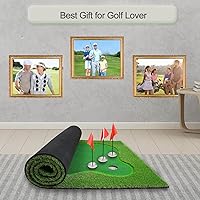 Vista 7 de Alfombrilla de Golf para Practica, Alfombrilla de Golf Verde Grande, Alfombrilla Profesional de Entrenamiento de Golf para Interior y Exterior..